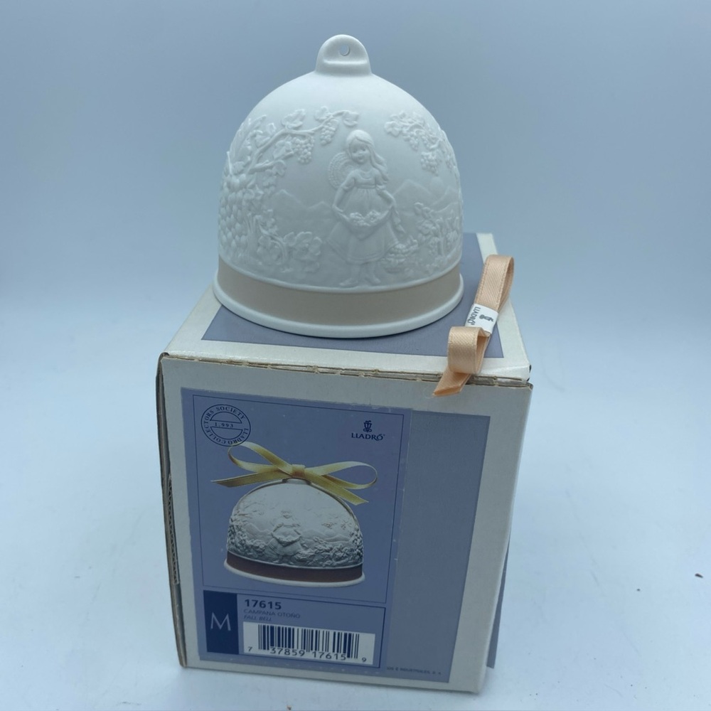 Lladro 1993 Collector Society Fall Bell Porcelain Ornament Retired With Box